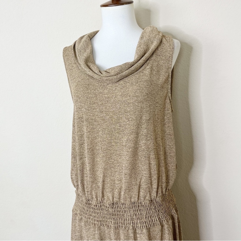 Soft Surroundings Kerry Knit Sleeveless Cowl Neck Tan Dress - Picture 6 of 13